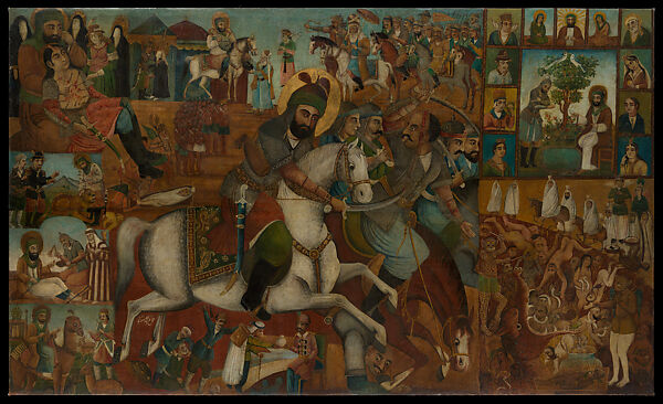 Battle of Karbala, Abdallah Musavvar (Iranian, died 1931), Oil on canvas 