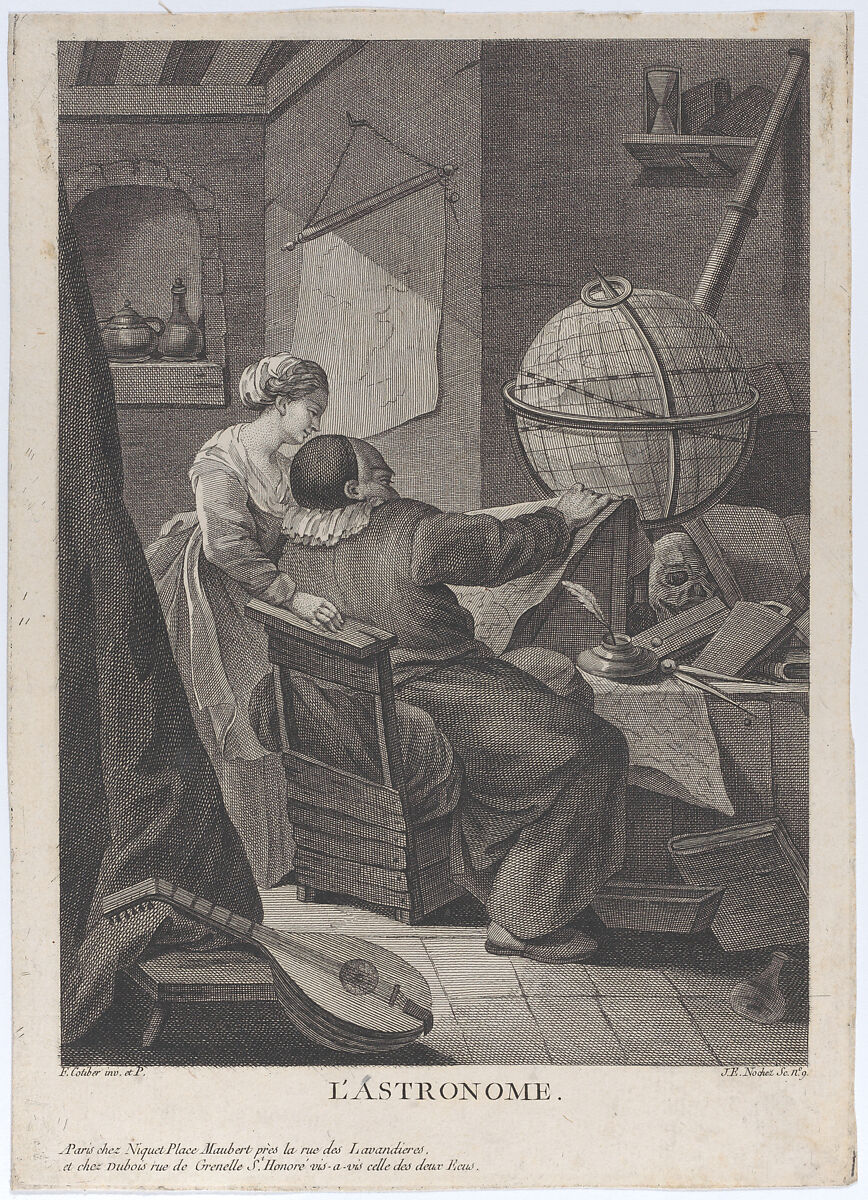 L'Astronome, Jean Edme Nochez (French, born Paris, 1736), Etching 