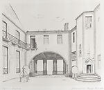 Le Château de Biron, vu de la cour Interieure, Côté Nord, Jacqueline Copper-Royer, Etching 