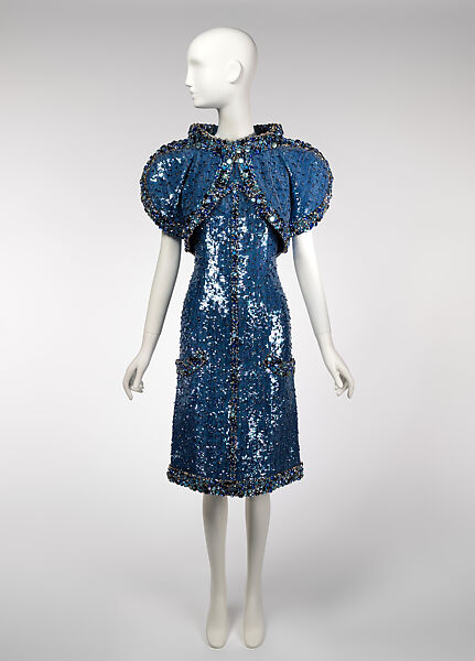 Ensemble, House of Chanel (French, founded 1910), silk, glass, French 