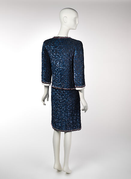 Ensemble, House of Chanel (French, founded 1910), silk, glass, French