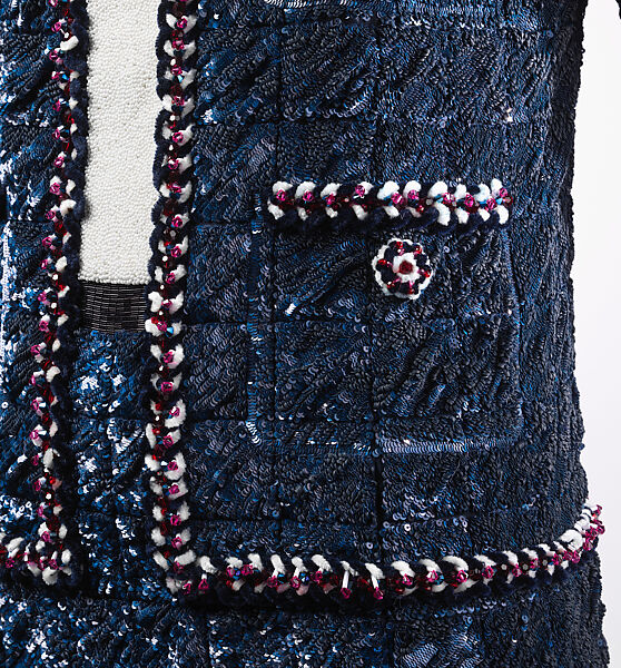 Ensemble, House of Chanel (French, founded 1910), silk, glass, French