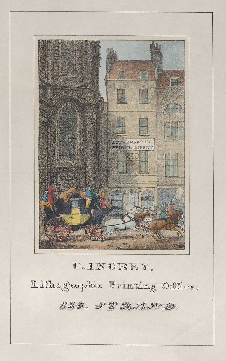 Trade Card for C. Ingrey, Lithographic Printer, Anonymous, British, 19th century, Color lithograph 