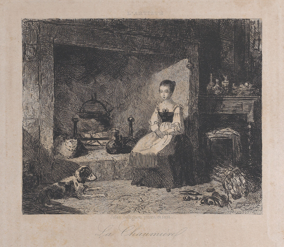 The Cottage (La Chaumière), François Jules Collignon (French, died 1850), Etching 