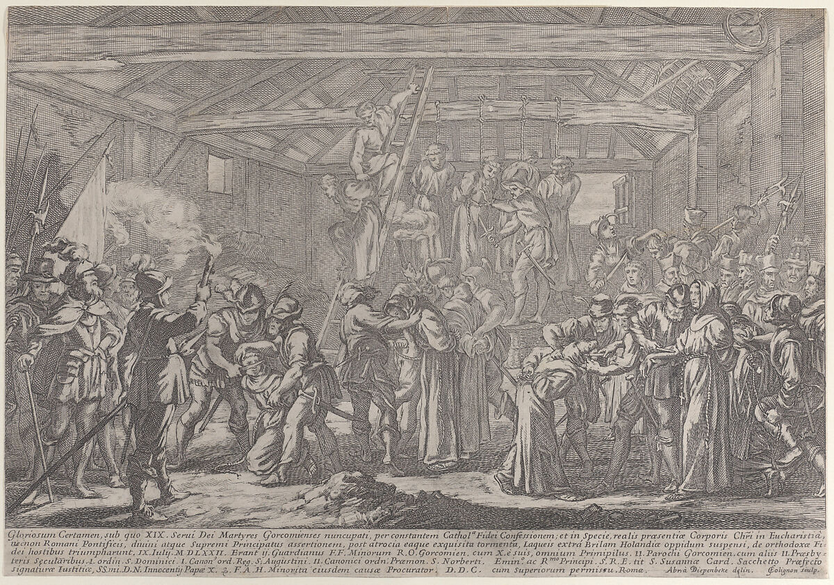 The Martyrs of Gorchum, François Collignon (French, Nancy ca. 1610–1687 Rome), Engraving 