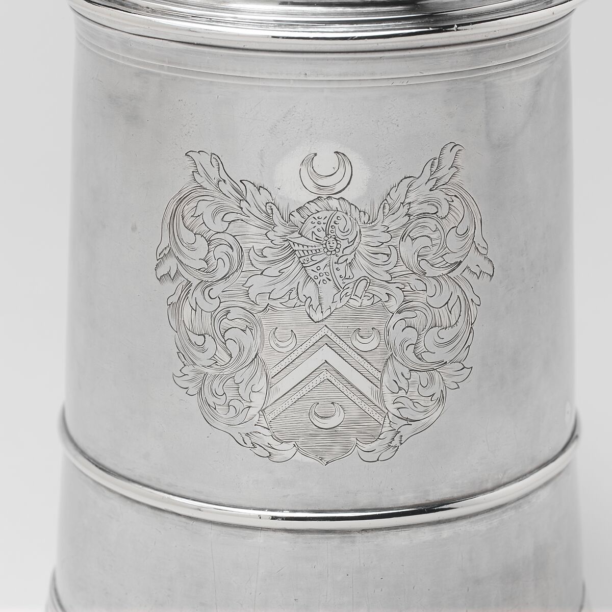 Tankard, John Coney (1655/56–1722), Silver, American