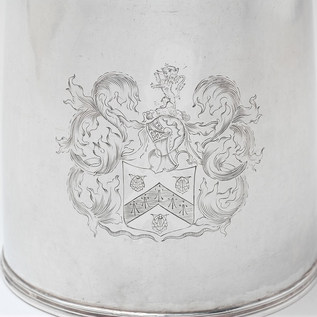 Tankard, John Coney (1655/56–1722), Silver, American