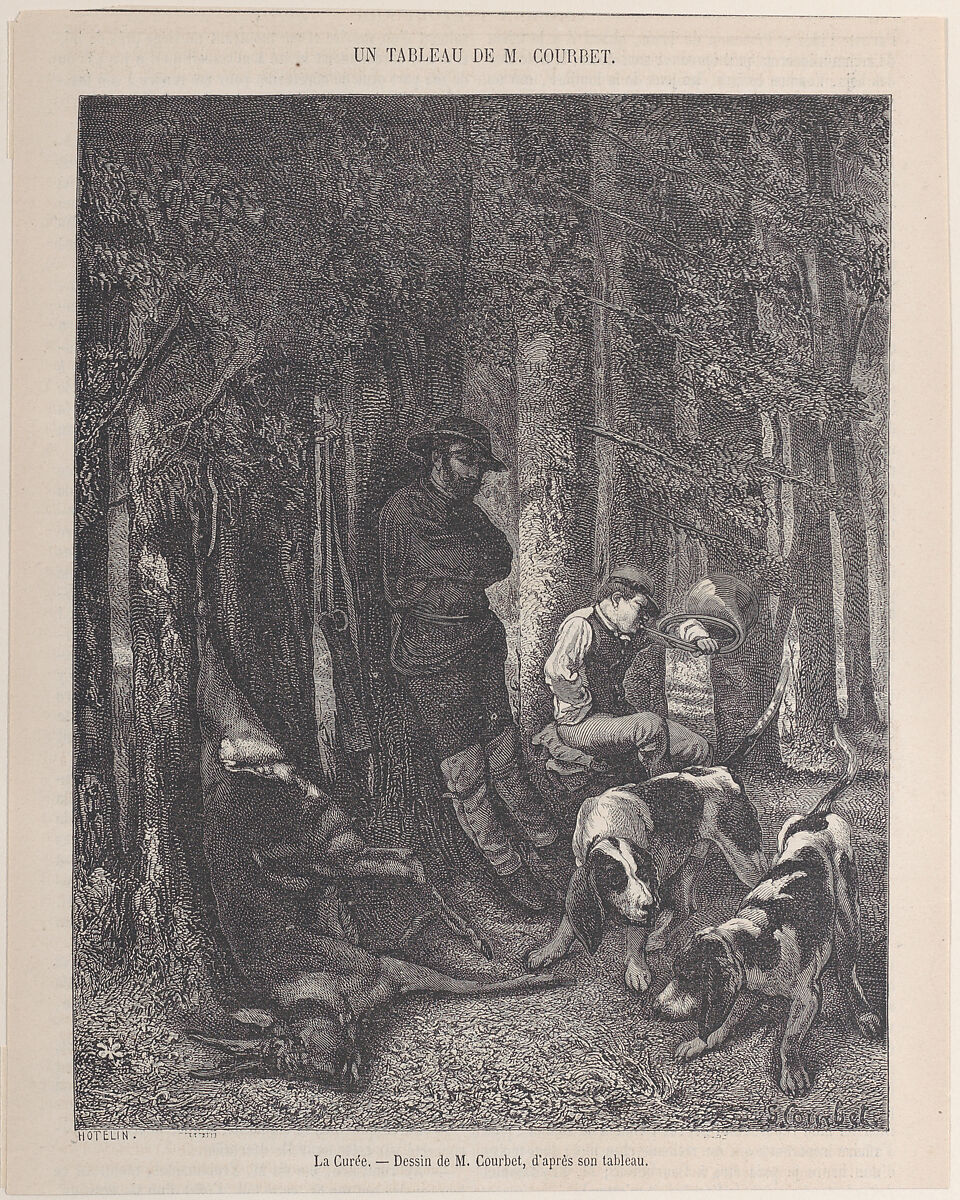 The Quarry (La Curée), Laurent Hotelin (French, active 1836–84), Wood engraving 