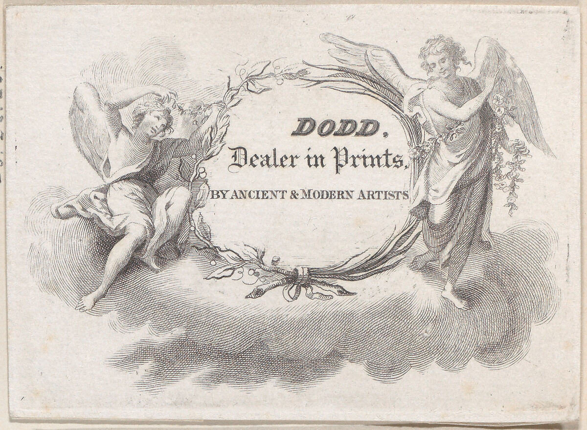 Trade Card for Dodd, Dealer, Anonymous, British, 19th century, Engraving 