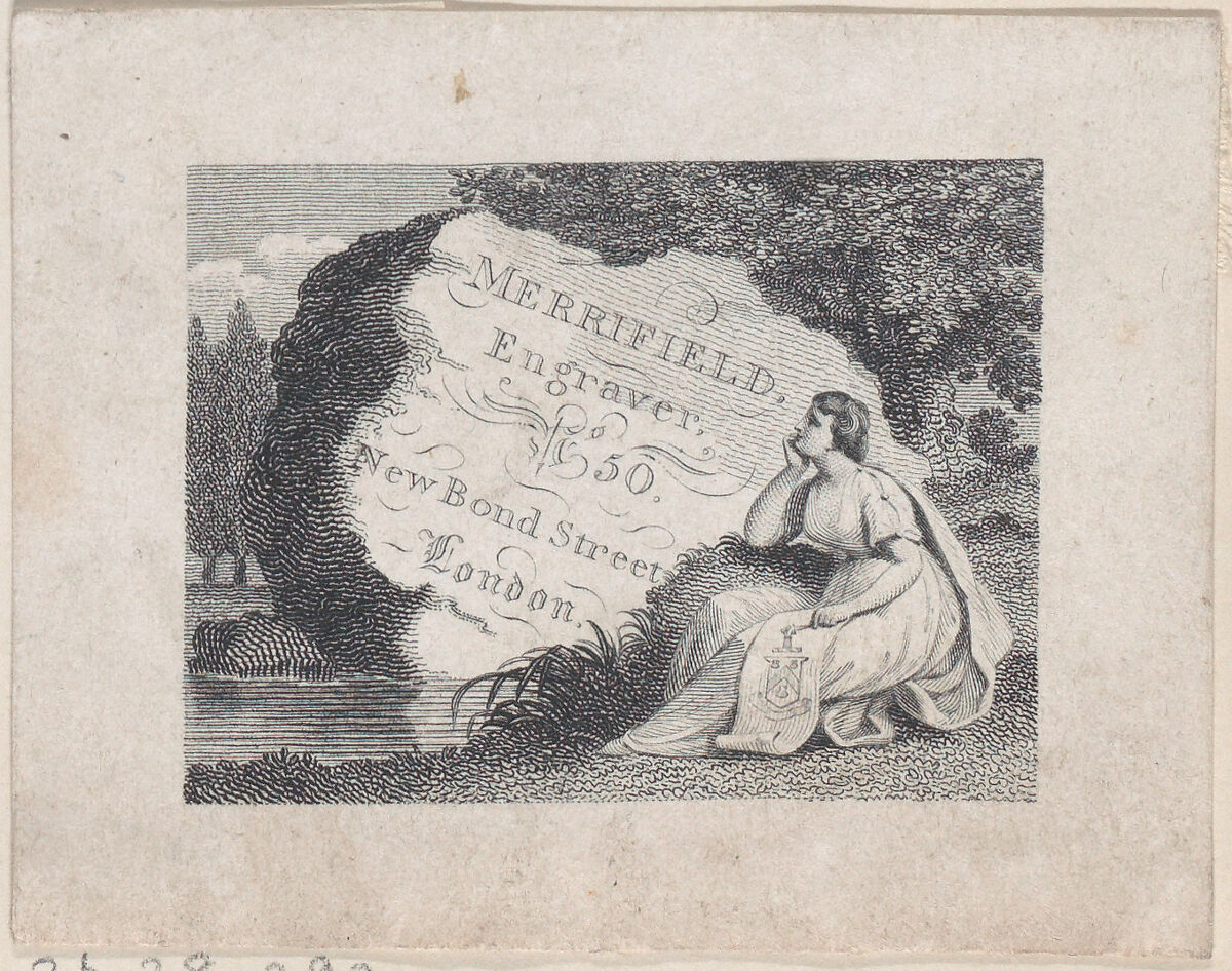 Trade Card for Merrifield, Engraver, Anonymous, British, 19th century, Engraving 