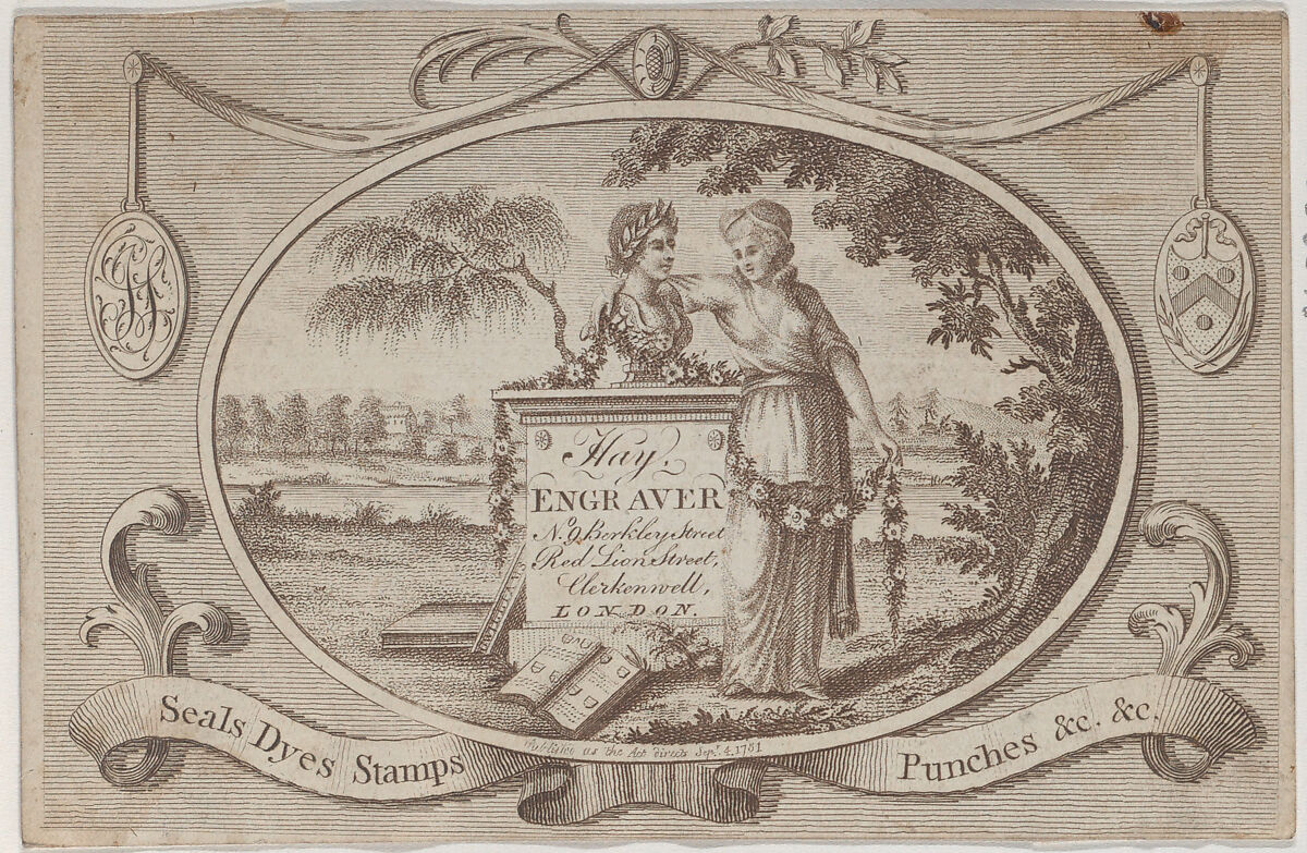 Book Label for Hay, Engraver, Anonymous, British, 18th century, Engraving 