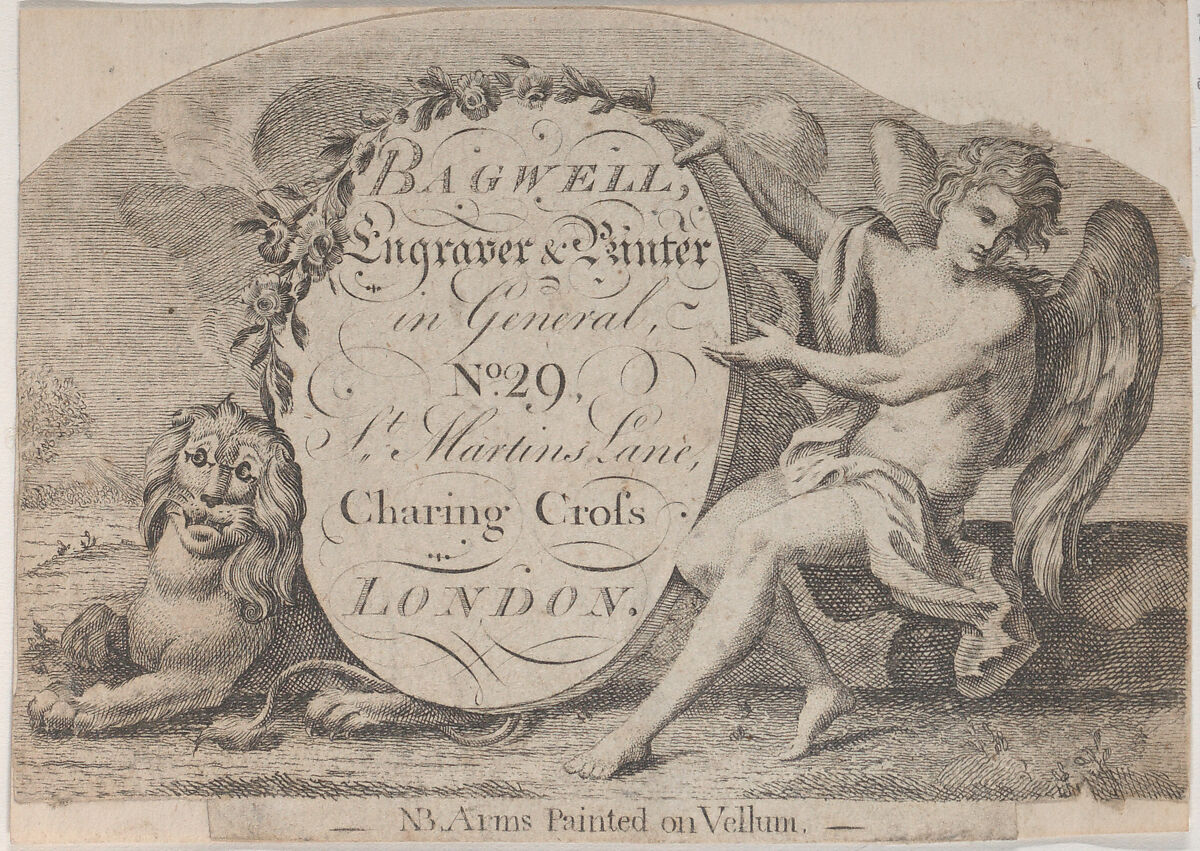 Trade Card for Bagwell, Engraver and Printer, Anonymous, British, 19th century, Engraving 