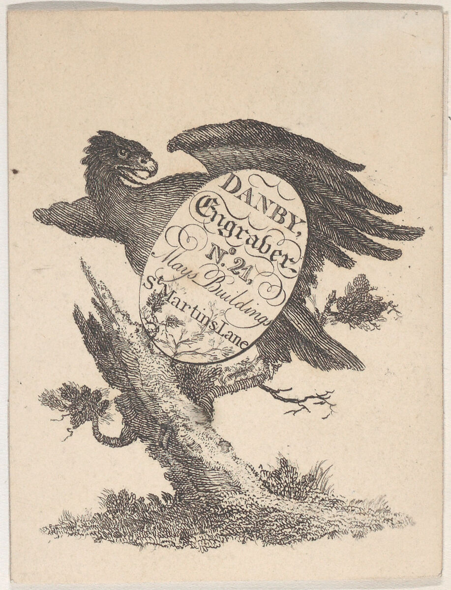 Trade Card for Danby, Engraver, Anonymous, British, 19th century, Engraving 