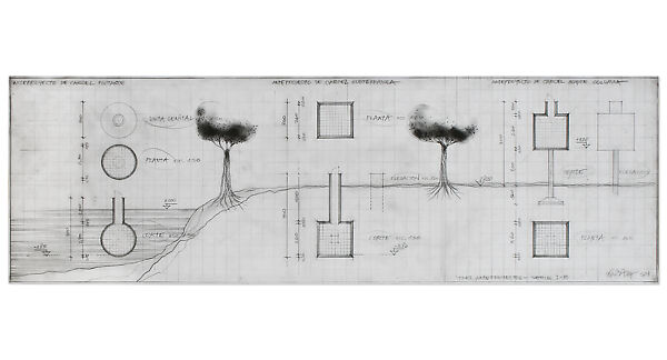 Tres Anteproyectos Serie I-B, Horacio Zabala (Argentinian, born Buenos Aires, 1943), Graphite on tracing paper 