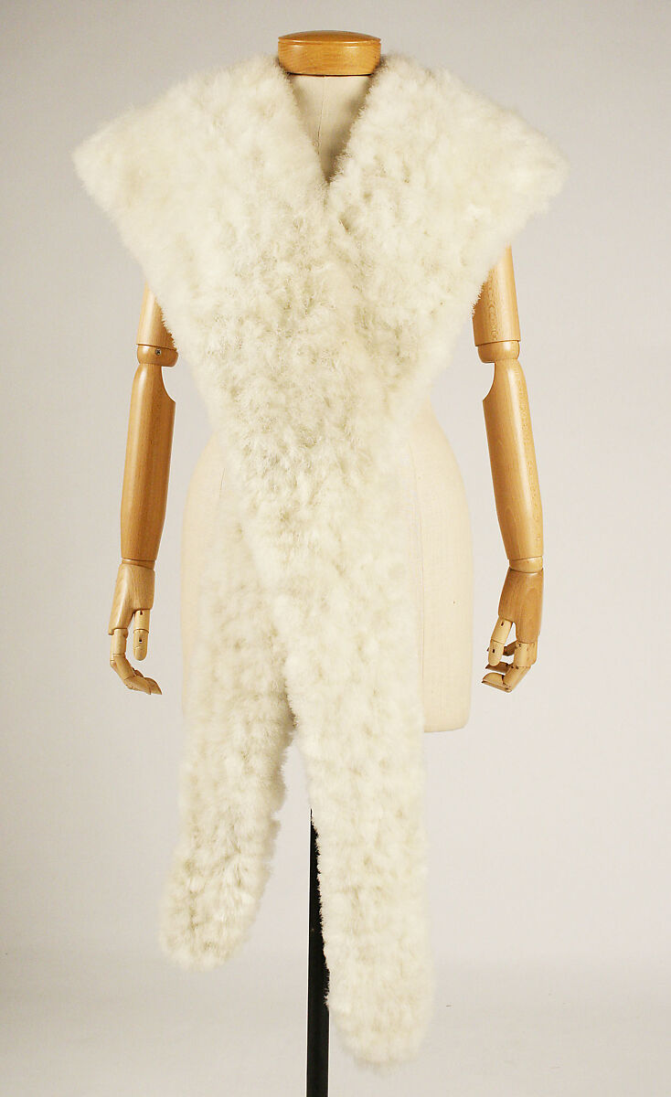 Accessory set, feathers, silk, British