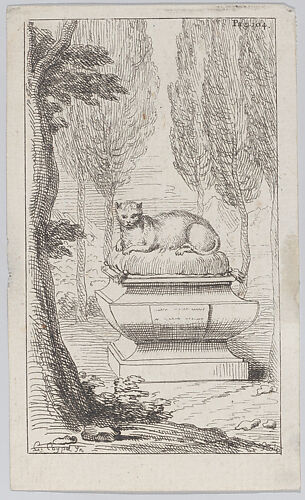 Cat atop a tomb