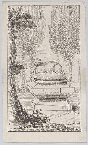 Cat atop a tomb