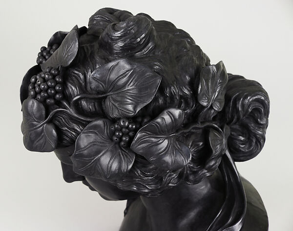 Bust of Bacchus, Josiah Wedgwood and Sons (British, Etruria, Staffordshire, 1759–present), Black basaltware, British, Stoke-on-Trent, Staffordshire