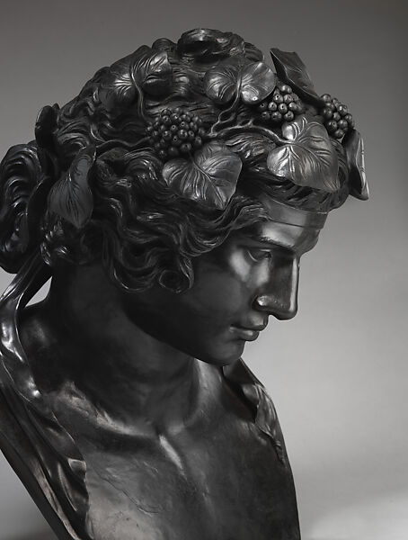 Bust of Bacchus, Josiah Wedgwood and Sons (British, Etruria, Staffordshire, 1759–present), Black basaltware, British, Stoke-on-Trent, Staffordshire