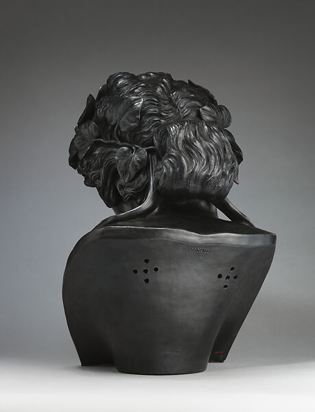 Bust of Bacchus, Josiah Wedgwood and Sons (British, Etruria, Staffordshire, 1759–present), Black basaltware, British, Stoke-on-Trent, Staffordshire