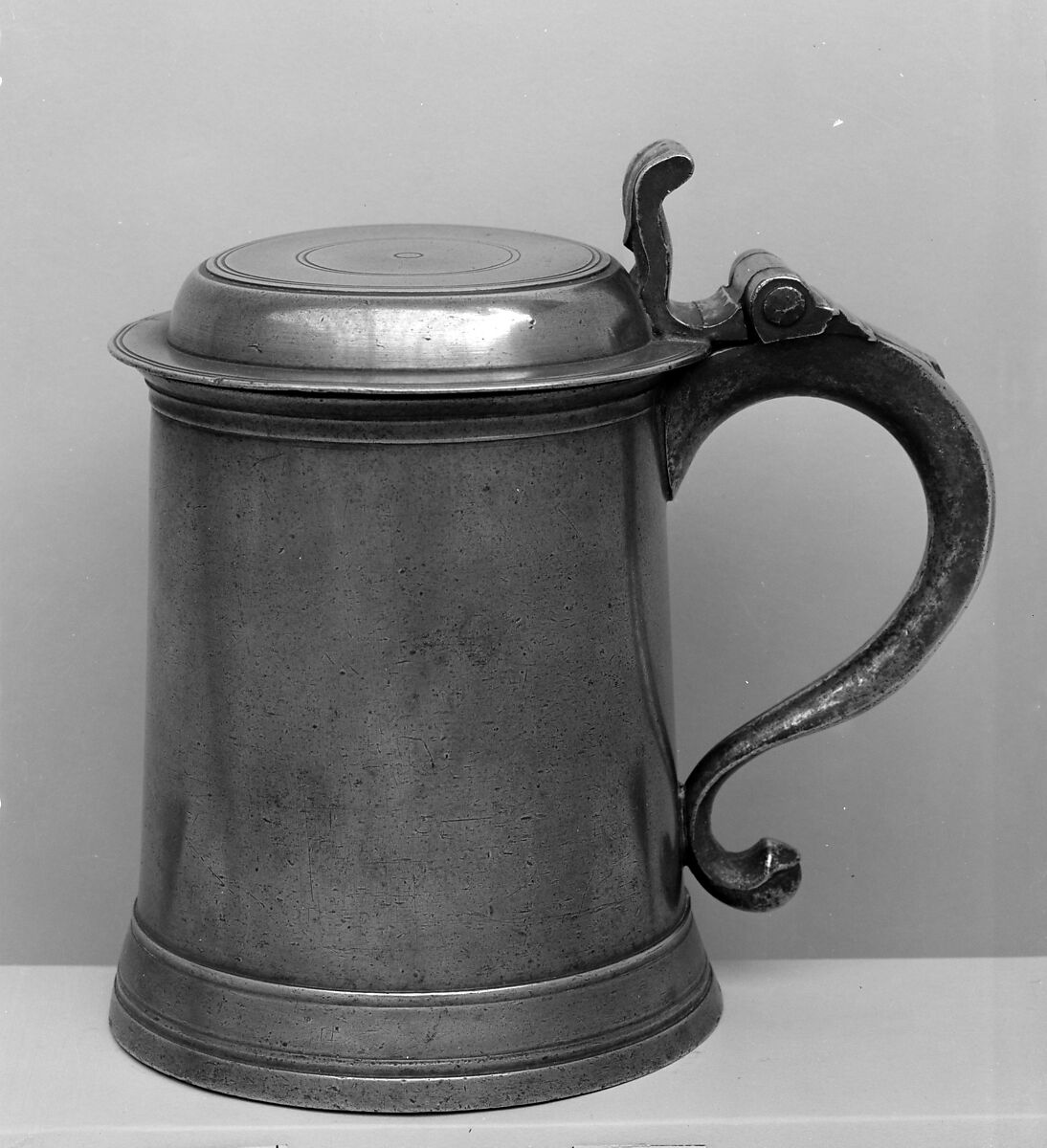 Tankard, Probably William J. Elsworth (1746–1816), Pewter, American 