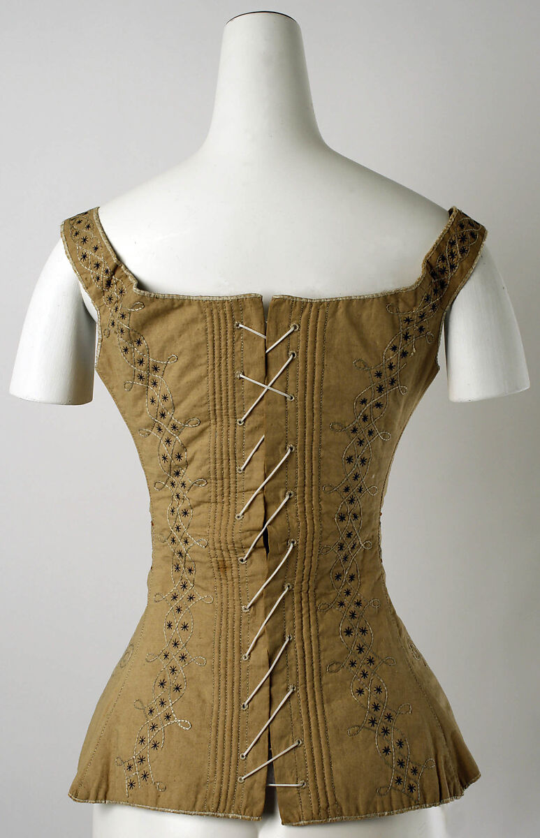 Corset, Cotton, silk, American