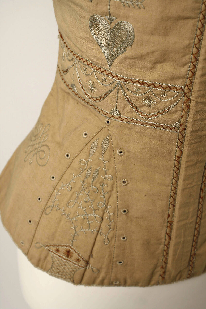 Corset, Cotton, silk, American