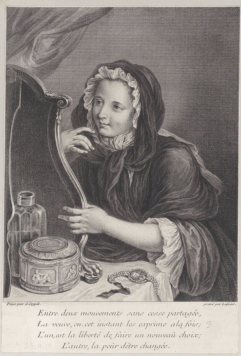The Coquettish Widow, Bernard Lepicié (French, Paris 1698–1755 Paris), Etching and engraving 