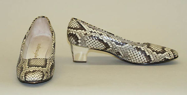 Pumps, Herbert Levine Inc. (American, founded 1949), snakeskin, plastic (acrylic), American 