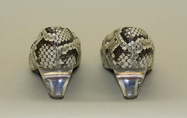 Pumps, Herbert Levine Inc. (American, founded 1949), snakeskin, plastic (acrylic), American