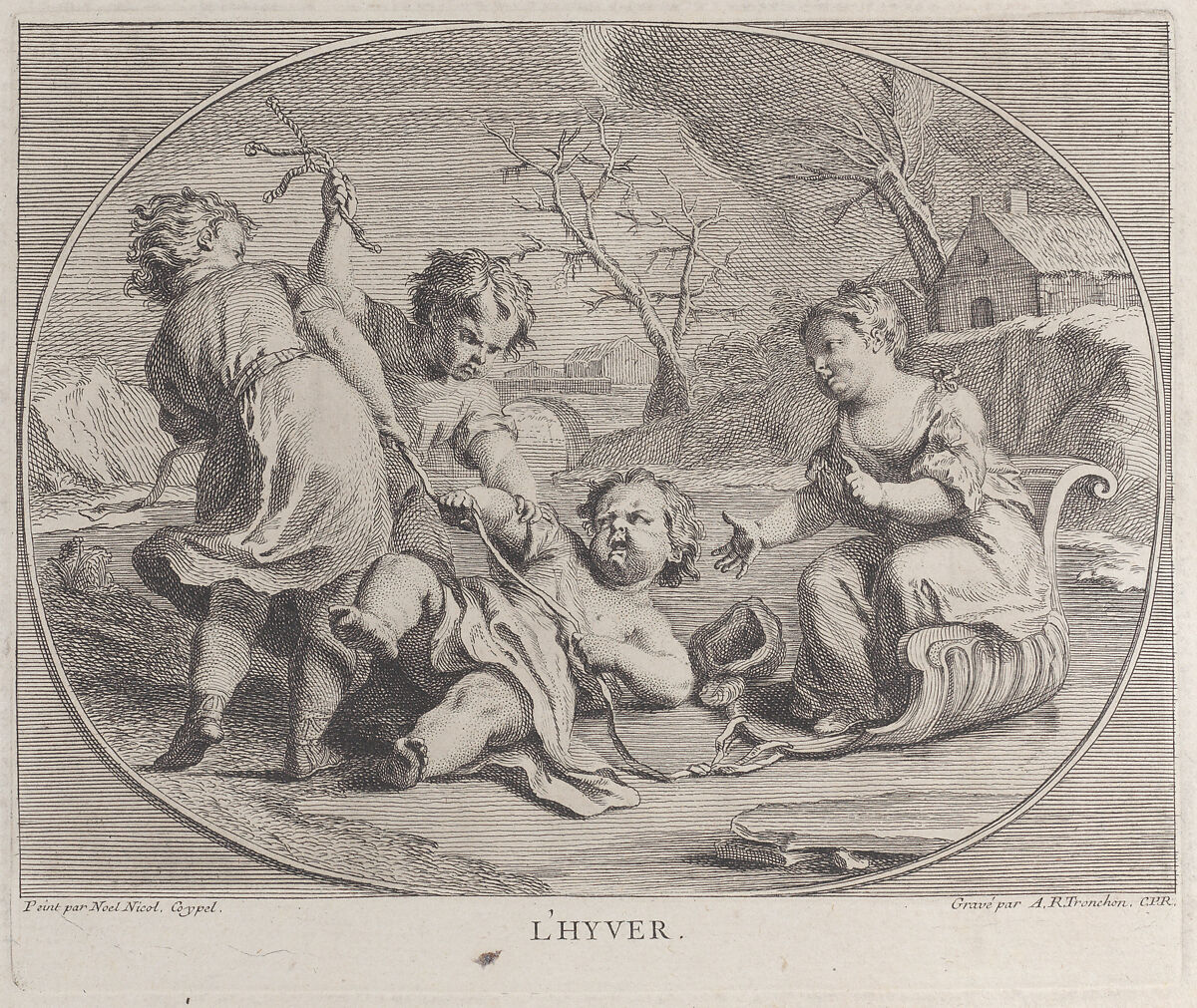 Winter (L'Hyver), Antoine R. Tronchon (French, active 1740–60), Etching and engraving 