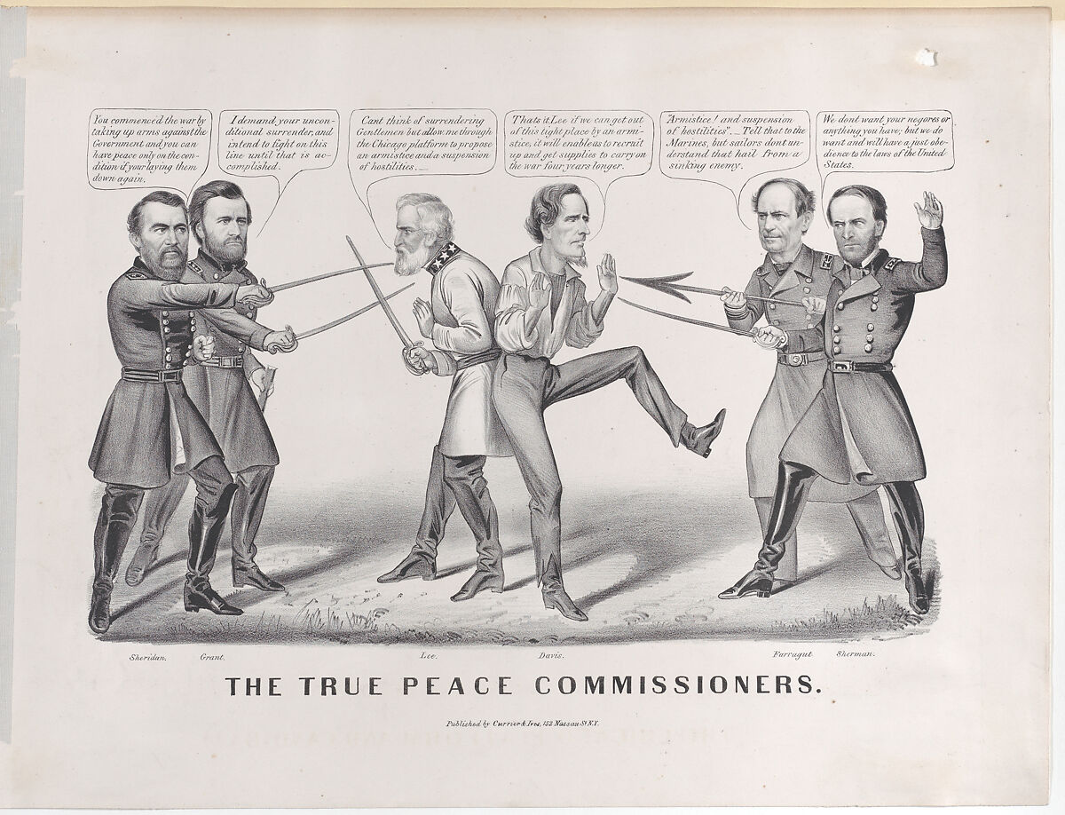 The True Peace Commissioners, Currier &amp; Ives (American, active New York, 1857–1907), Lithograph 