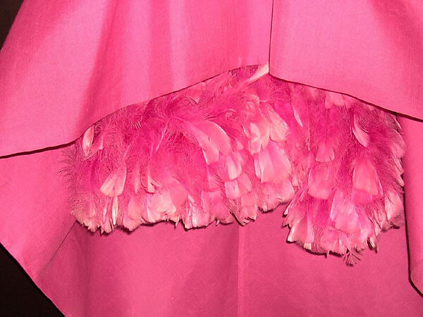 Evening dress, Richard Tam (American, 1941–1990), silk, linen, feathers, American