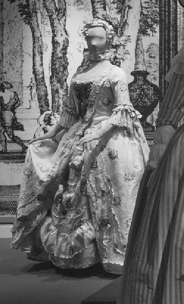 Dress, silk; wool, British