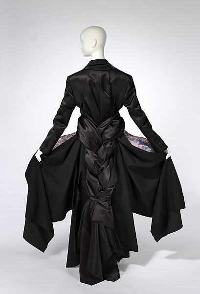 Ensemble, Comme des Garçons (Japanese, founded 1969), (a) wool, silk, cupro; (b) polyester, cotton; (c) polyester; (d) polyester; (e, f) leather, Japanese