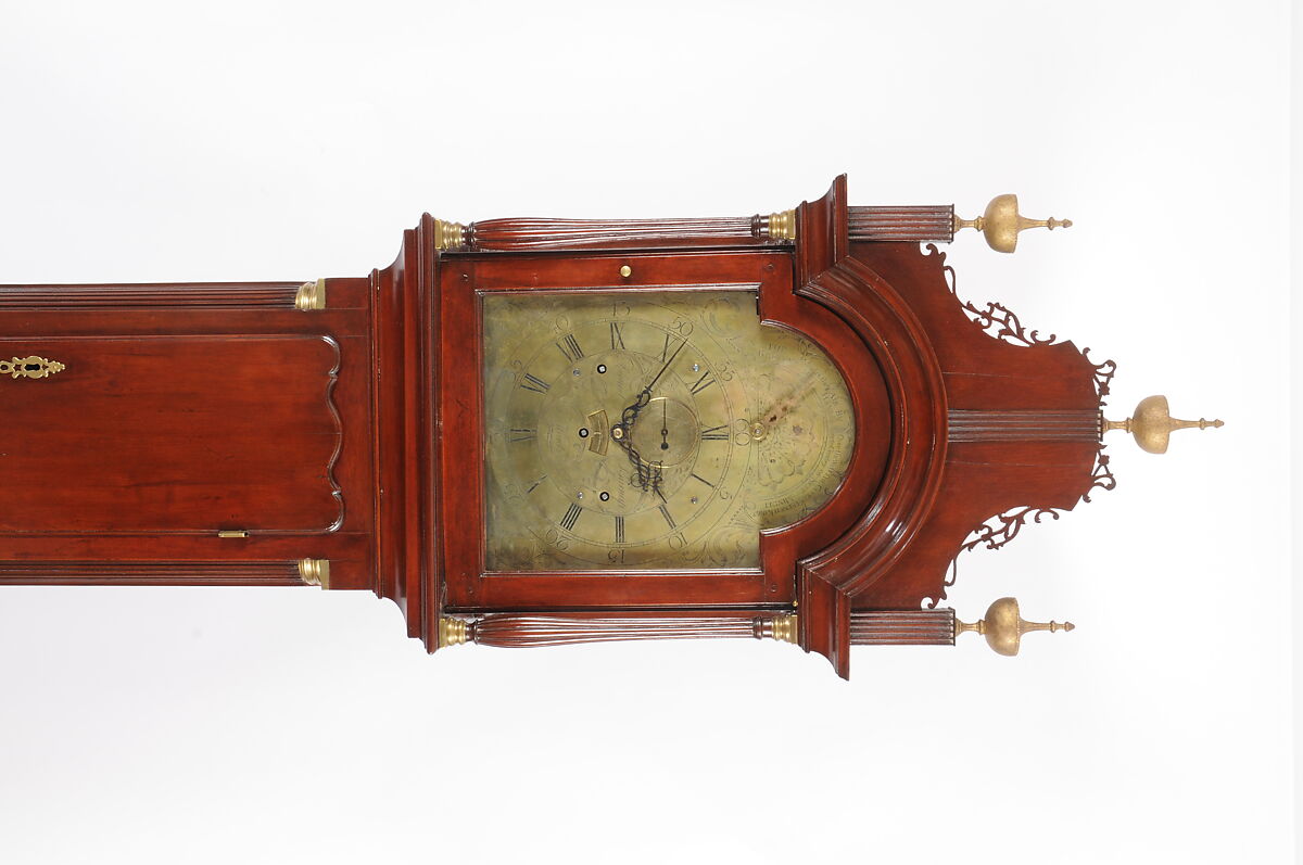 Eight-Day Tall Case Clock with Musical Movement, Movement by Daniel Burnap (American, 1759–1838), Cherry, pine, brass, glass, American