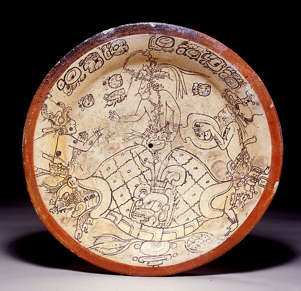 Codex-style plate, Earthenware, paint, slip, Maya