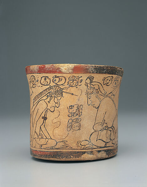 Codex-style vessel, Ceramic, pigment, Maya 