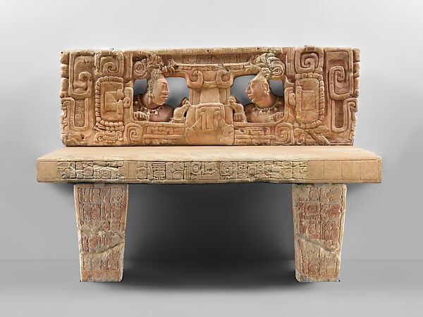 Throne with two lords in the eyes of a mountain, K&#39;in Lakam Chahk, Dolomite, Maya 