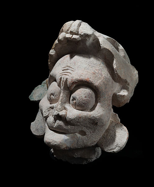 Head of aged being, Stucco, Maya