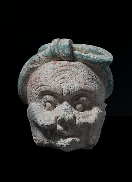 Head of aged being
, Stucco, Maya