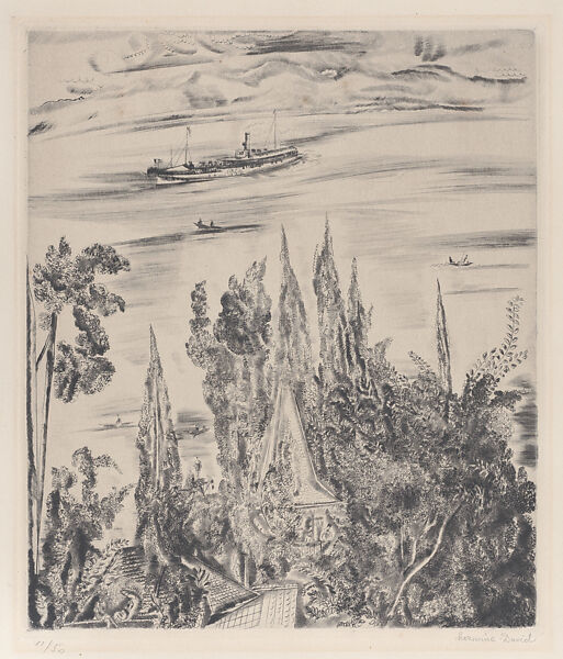 Léman Lake, Hermine David (French, Paris 1886–1970 Bry-sur-Marne), Etching 