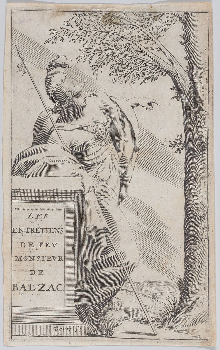 Frontispiece, from "Interviews with the Late Mr. Balzac" (Les Entretiens de Feu Monsieur de Balzac), Pierre Daret (French, Paris ca. 1604–1675 Dax), Etching 