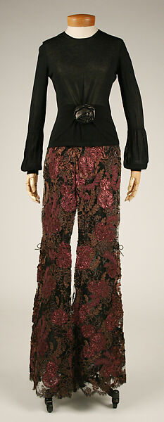 Evening ensemble, Gucci (Italian, founded 1921), (a) silk, leather; (b) rayon, cotton, nylon, polyester, silk, Italian 
