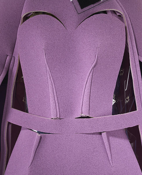 Ensemble, Maison Margiela (French, founded 1988), (a) nylon, plastic, (b) plastic (polyurethane foam, possibly polyethylene), nylon, (c) plastic (possibly polyethylene), metal, (d) silk, (e, f) leather, (g, h) leather, metal, (i) nylon, French