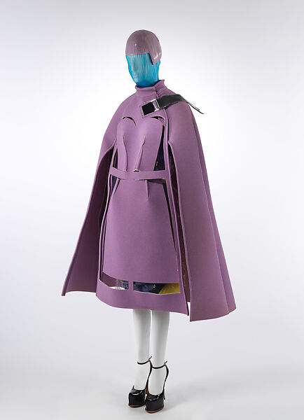 Ensemble, Maison Margiela (French, founded 1988), (a) nylon, plastic, (b) plastic (polyurethane foam, possibly polyethylene), nylon, (c) plastic (possibly polyethylene), metal, (d) silk, (e, f) leather, (g, h) leather, metal, (i) nylon, French