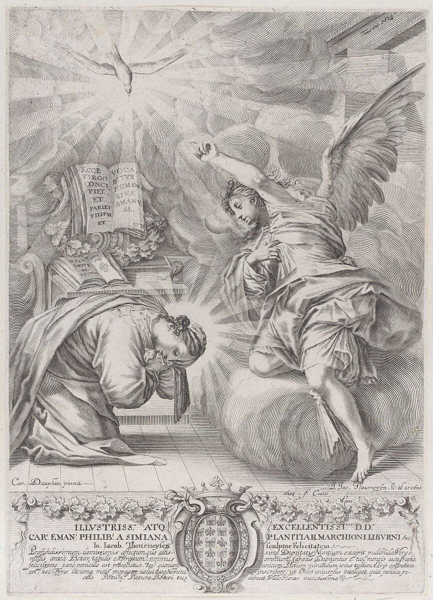 The Annunciation, Johann Jakob Thurneysen, the Elder (Swiss, Basel 1636–1711 Basel), Engraving 