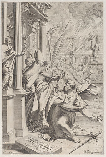 Saint Ambrose repelling Emperor Theodosius