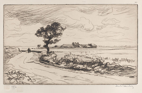 Road to Pallue, André Dauchez (French, Paris 1870–1943 Paris), Etching and drypoint 