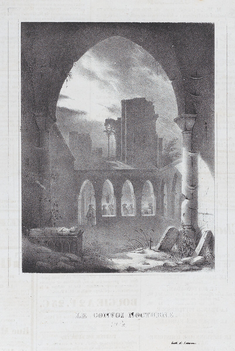 L'Eglise en Ruines, Anonymous, Lithograph 